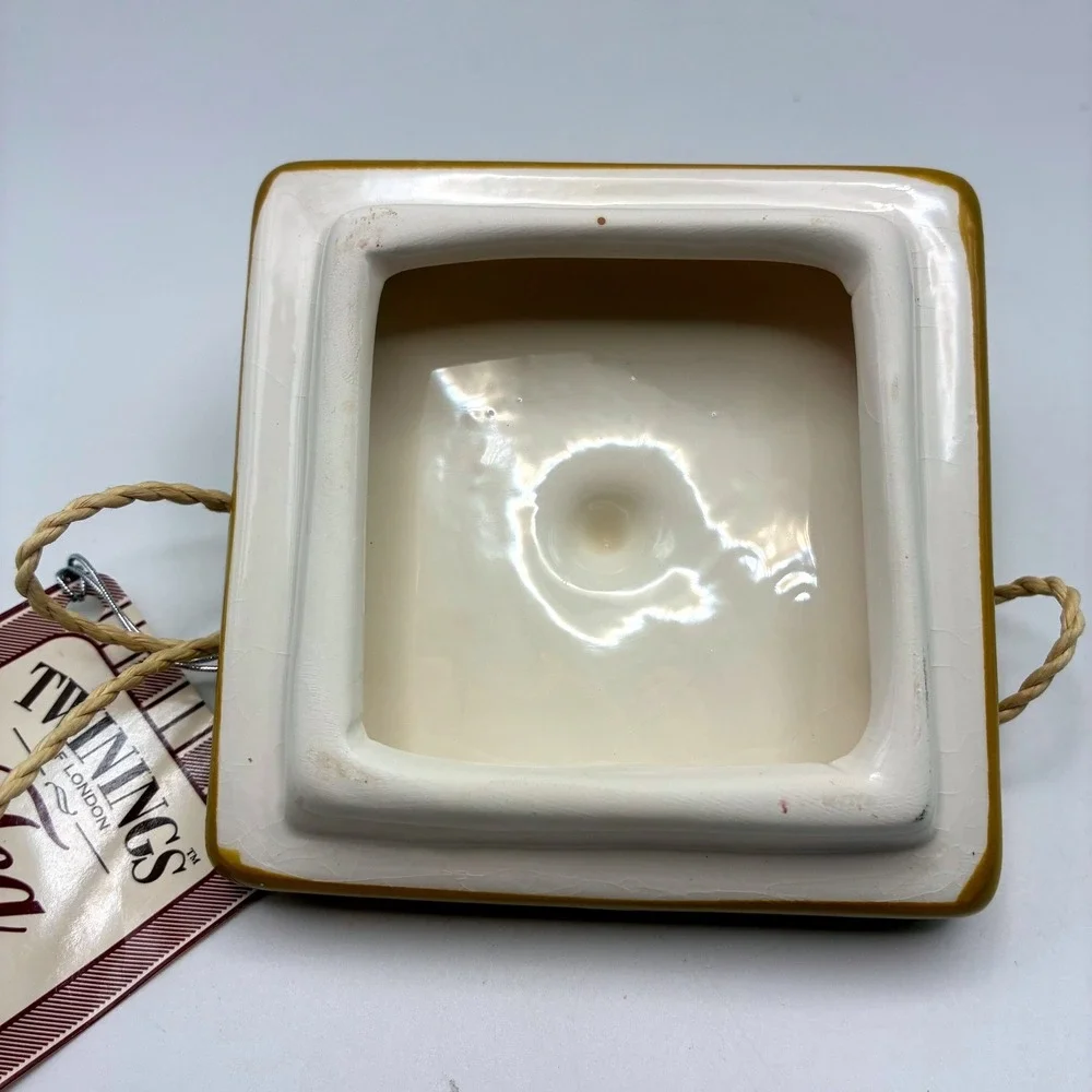 Twinings of London Ceramic Tea Bag Caddy Canister/ Dispenser 5in Ceramic Floral